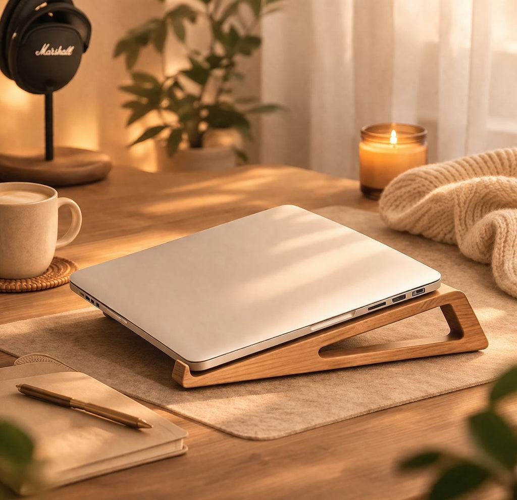 Ergonomic Wooden Laptop Stand – Better Comfort & Posture